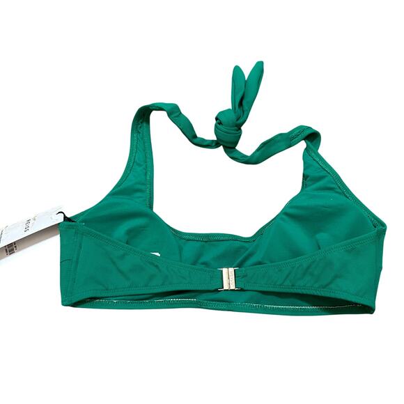 REISS Iris Halter Bikini Top With Button Detail Green Size 8 new with tags - Picture 2 of 3